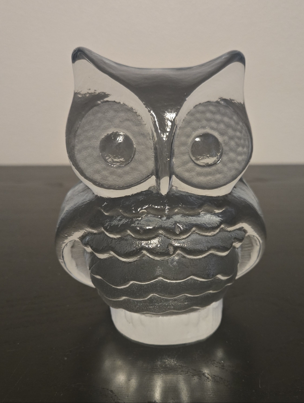 Vintage Viking Clear Glass Owl Figurine